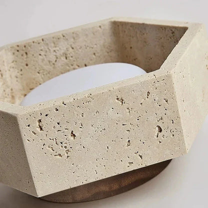 Albora Wabi Sabi Travertine LED Ceiling Lamp
