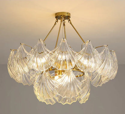 Valena - Shell Chandelier of Glass and Metal