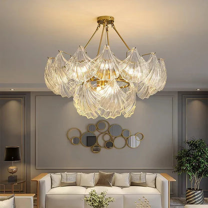 Valena - Shell Chandelier of Glass and Metal