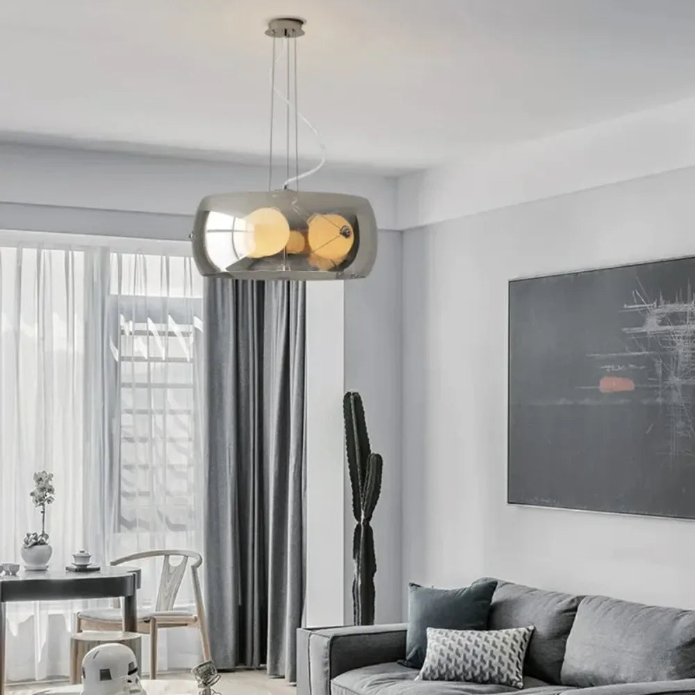 Aurion Modern Glass LED Pendant Light for Kitchen, Living Room, and Dining Room
