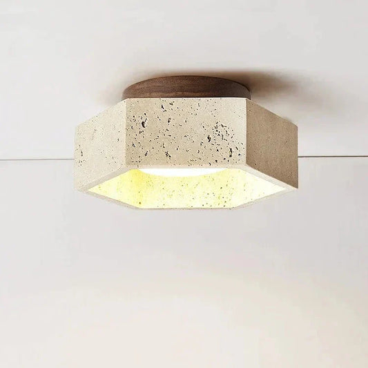 Albora Wabi Sabi Travertine LED Ceiling Lamp