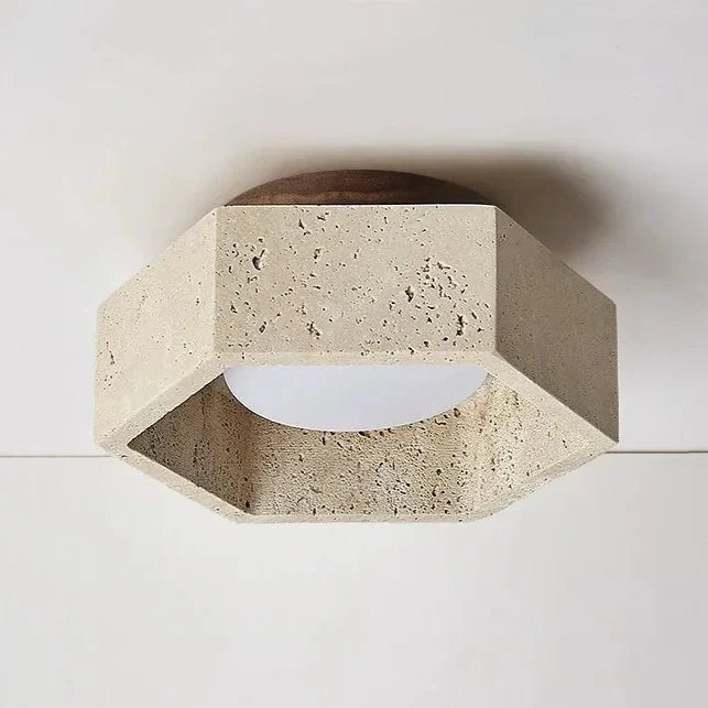 Albora Wabi Sabi Travertine LED Ceiling Lamp