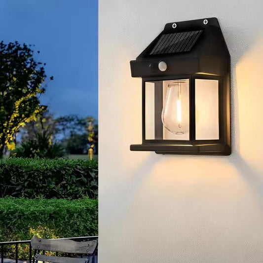 Tungsten Filament Solar Wall Lantern (Pack of 2)