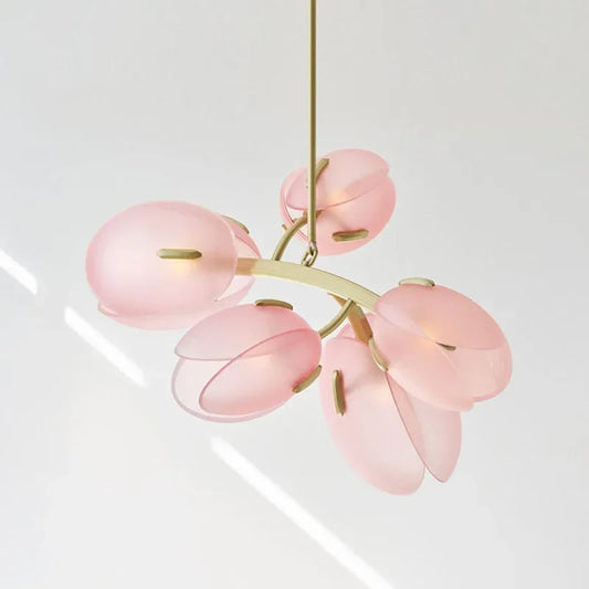 Calypso Scandinavian Pink Tulip Glass Ceiling Lamp
