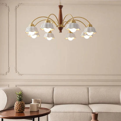 Noctia Mid-Century Copper Ceramic Chandelier