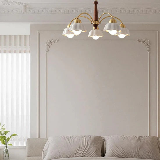 Noctia Mid-Century Copper Ceramic Chandelier