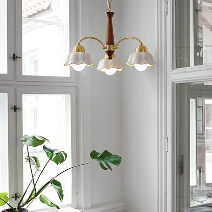 Noctia Mid-Century Copper Ceramic Chandelier