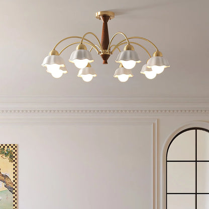 Noctia Mid-Century Copper Ceramic Chandelier