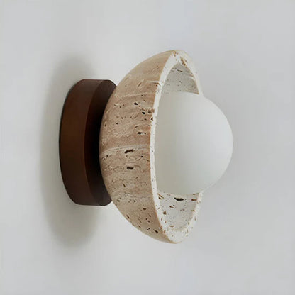 Orielle Boho Travertine Natural Stone LED Wall Lamp