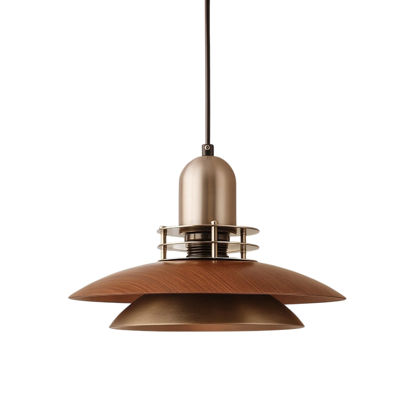 Cilessa Pendant Lamp with Layered Walnut Wood Design