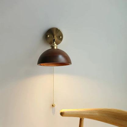Aventia Scandinavian Walnut Wooden Wall Lamp