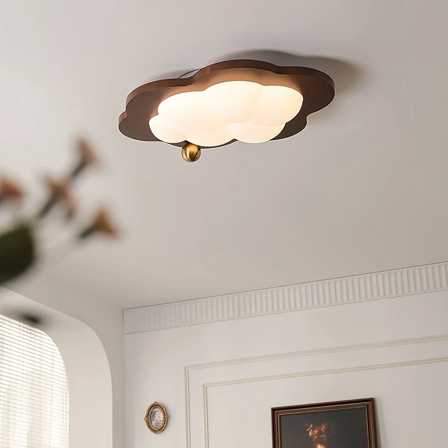 Celestra Retro Wooden LED Ceiling Lamp