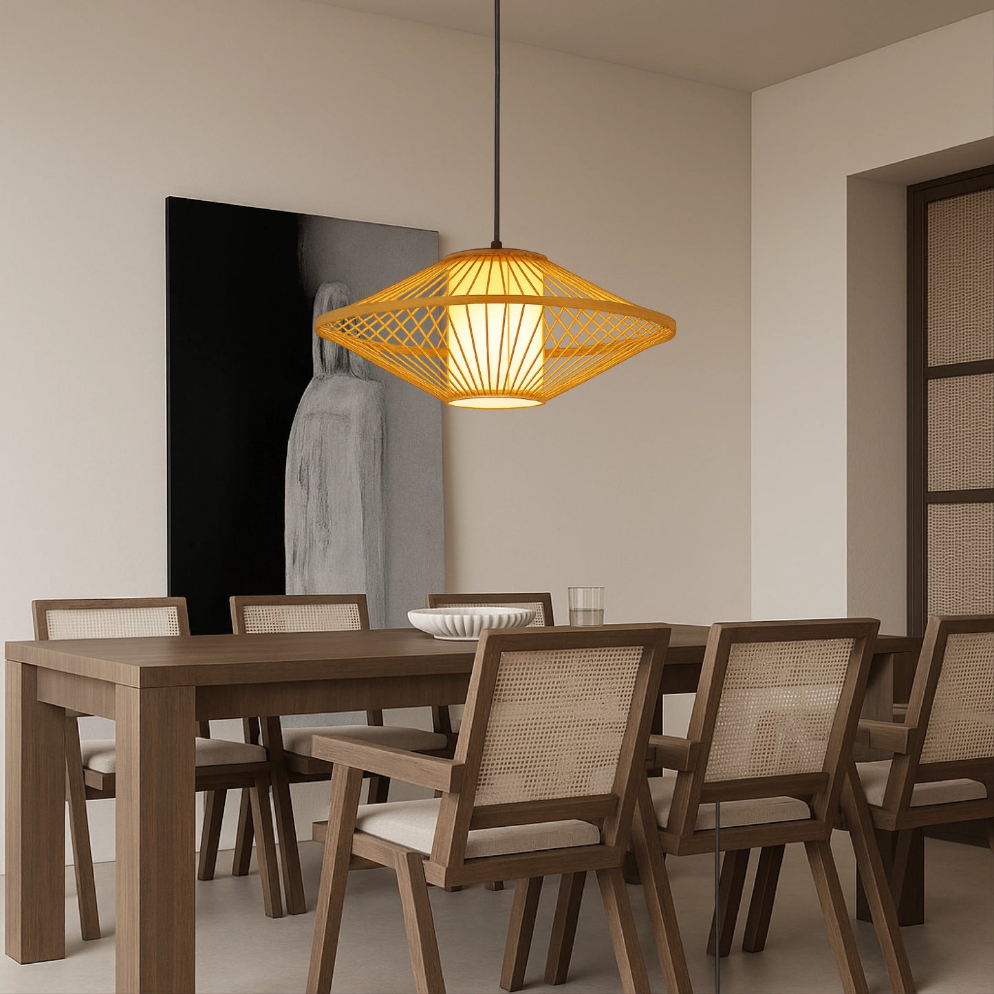 Amethyst Japanese Bamboo Pendant Lamp