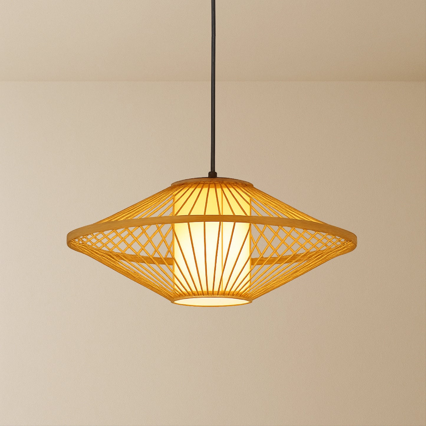 Amethyst Japanese Bamboo Pendant Lamp