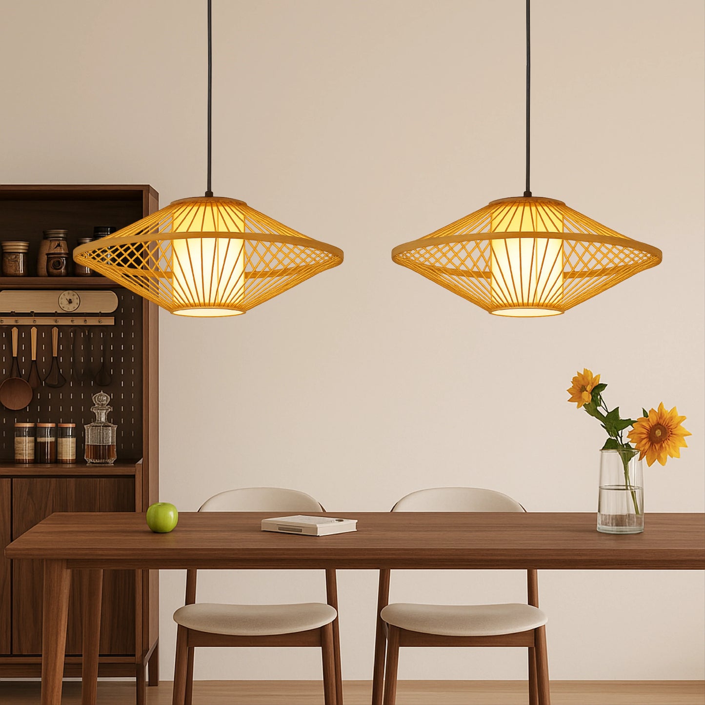 Amethyst Japanese Bamboo Pendant Lamp